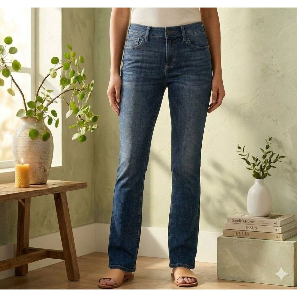 Laurie Felt Boyfriend Jeans Womens 00P Blue Petite Stretch Tapered Denim